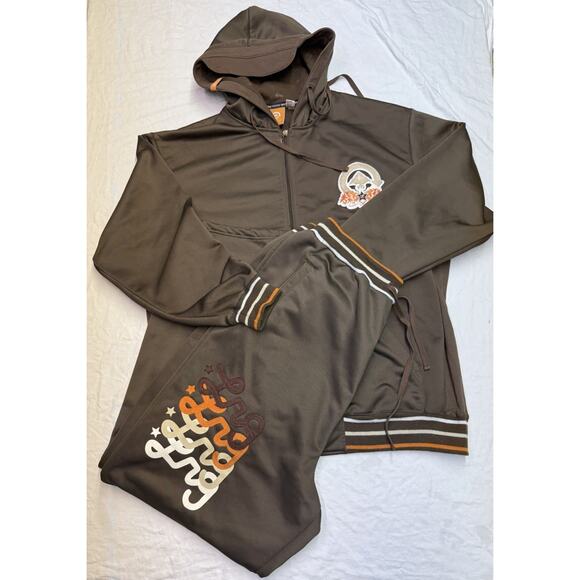 Lrg Roots and Equipment Track Jacket Brown Track Suit Men’s 3XL - Picture 1 of 16